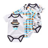 3 Pieces/lot Brand Summer Baby Boys Romper Animal style Short Sleeve cotton infant rompers Jumpsuit cotton Baby Newborn Clothes