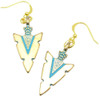Arrowhead Gold and Turquoise Charm Earrings