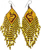 Handmade Beaded Kokopelli Design Earrings