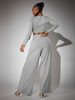 Solid Crop Top & Wide Leg Pants Set