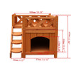 Pet Wooden House with Balcony