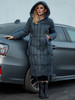 Astrid Plus Zip Up Pocket Side Hooded Puffer Coat