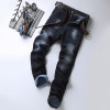Men Classic Blue Black Slim-fit Jeans