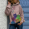 Cat Print Hoodie Sweatshirt
