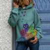 Cat Print Hoodie Sweatshirt