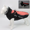 Large Dog Fur Collar Waterproof Coat With Removable Harness