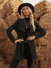 Waterfall Collar Drawstring Trench Coat