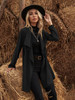 Waterfall Collar Drawstring Trench Coat