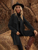Waterfall Collar Drawstring Trench Coat
