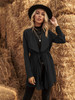 Waterfall Collar Drawstring Trench Coat