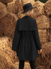 Waterfall Collar Drawstring Trench Coat