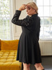 Plus Pearl Beaded Gigot Sleeve Shirt Dress