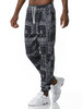 Men Scarf Print Drawstring Waist Sweatpants