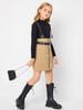 Girls Zip Front Suspender Dress With PU Leather Belt