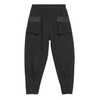 High Elastic Waist Black Pocket Split Harem Trousers