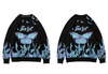 LENSTID  Blue Fire Flame Butterfly Harajuku T-shirts