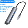 USB Type C HUB to HDMI Ethernet Multi USB 3.0 Port Thunderbolt 3 2 Power Adapter For MacBook Pro Air