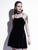 g610 Gothic Mini Dress 2018 Black Summer Women Sexy Short Dress Velvet Backless Lace-Up Spaghetti Strap A-Line Goth Dresses