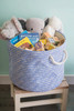 Polyester Bin Keeping Score Bright Blue Round Medium Basket