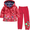 Girls Raincoat Sets Hoodie Jackets Pants Kids Clothes Sport Suit