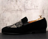 Black Velvet Detailed Loafers
