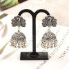 Ethnic Indian Gypsy Boho Jhumka Earrings Silver Peacock - 2 Colors