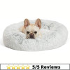 Calming Donut Dog Bed in Shag Fur, Machine Washable Pet Bed