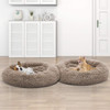 Calming Donut Dog Bed in Shag Fur, Machine Washable Pet Bed