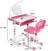 Kids Desk and Chair Set, Kids Study Table with Book Stand