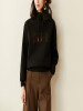 Casual Letter Printed Loose Hooded Blouse