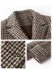 Winter set short woolen jacket and high waist plaid skirt