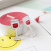 Red Heart Cute Coffee Cup Stud Earrings