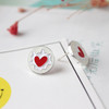 Red Heart Cute Coffee Cup Stud Earrings