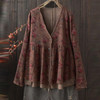 Long Sleeve Vintage Floral Print Blouse Long Sleeve Vintage Floral Print Blouse