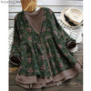 Long Sleeve Vintage Floral Print Blouse Long Sleeve Vintage Floral Print Blouse