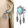 2pcs Stainless Steel Screw Dangle Ear Plugs and Tunnels