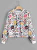 Cartoon Print Drawstring Hoodie