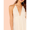 Open Back Plunging Halter Neck Dress