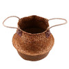 Foldable Handmade Rattan Woven Flower Basket Seagrass Clothing Storage Basket Home Decoration Hanging Flower Pot Organizer