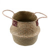 Foldable Handmade Rattan Woven Flower Basket Seagrass Clothing Storage Basket Home Decoration Hanging Flower Pot Organizer