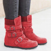 Women Casual Flat Heel Knitted Fabric Zipper Boots