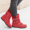 Women Casual Flat Heel Knitted Fabric Zipper Boots