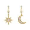 2020 New Arrival Crystal Trendy Star Women Dangle Earrings Star-moon Asymmetric Earrings Drop Earrings Jewelry Earrings
