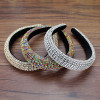 Handmade Padded Wedding Headdress Full Crystal Baroque Tiara Headband Luxury Diamante Hairband For Women Bridal Hair Accessories