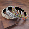 Handmade Padded Wedding Headdress Full Crystal Baroque Tiara Headband Luxury Diamante Hairband For Women Bridal Hair Accessories