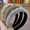 Handmade Padded Wedding Headdress Full Crystal Baroque Tiara Headband Luxury Diamante Hairband For Women Bridal Hair Accessories