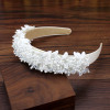 Handmade Women Headdress Party Wedding Hair Accessories White Pink Crystal Beads Flower Headbands Fashion Bridal Hairbands