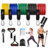 Resistance Bands Set, 5 Stackable Tube Exercise Bands with 2 Handles, 1 Door Anchor, 2 Ankle Straps, 1 Carrying Bag for Your Whole Body Resistance Workouts Training