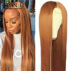 Remy Straight Ombre Ginger Red Honey Blonde Brown Long Lace Front Wig