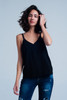 Black Cami Top With Buttons
